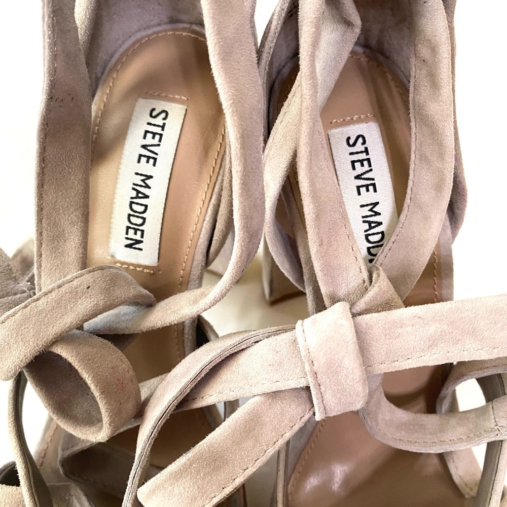 STEVE MADDEN Cleo tie up suede chunky sandals - Picture 7 of 8